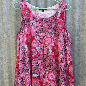 Zac & Rachel Sleeveless Split Layered Blouse  Women's Size Large